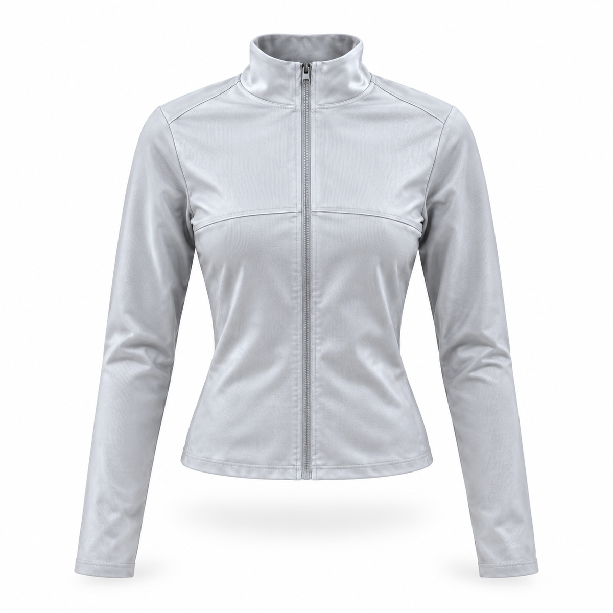 Chaqueta deportiva importada - Gris con blanco, cremallera