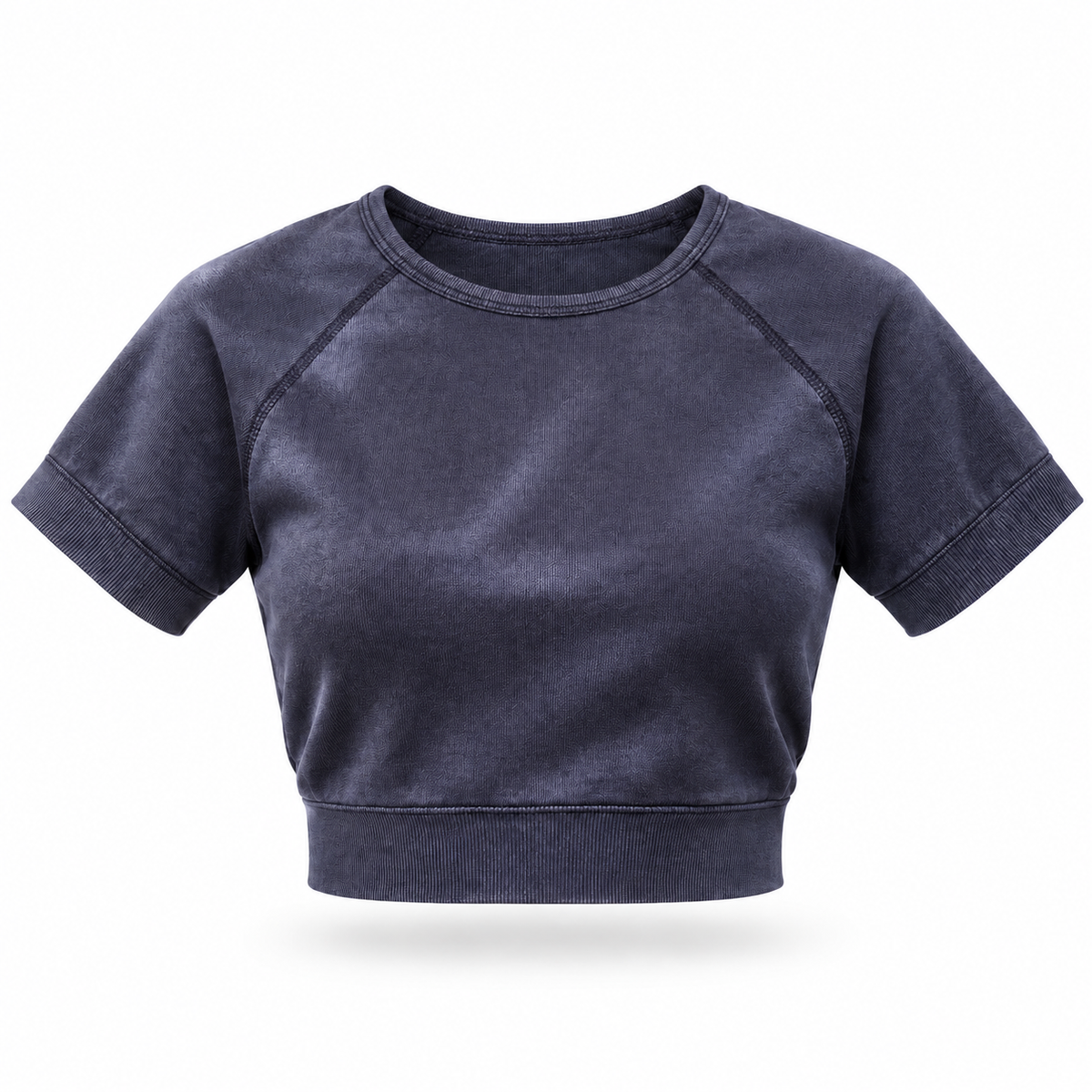 Camiseta deportiva importada - Crop berenjena